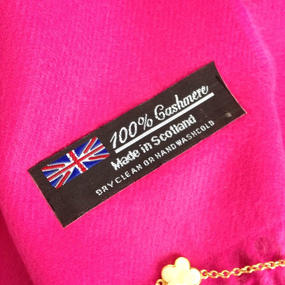 Top Rated ❤New 100% Cashmere Scarf Pink - Picture 4 of 6